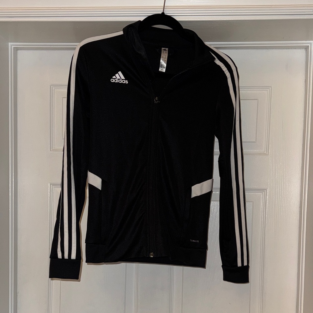 Adidas Women’s Black Track Jacket with White Accents